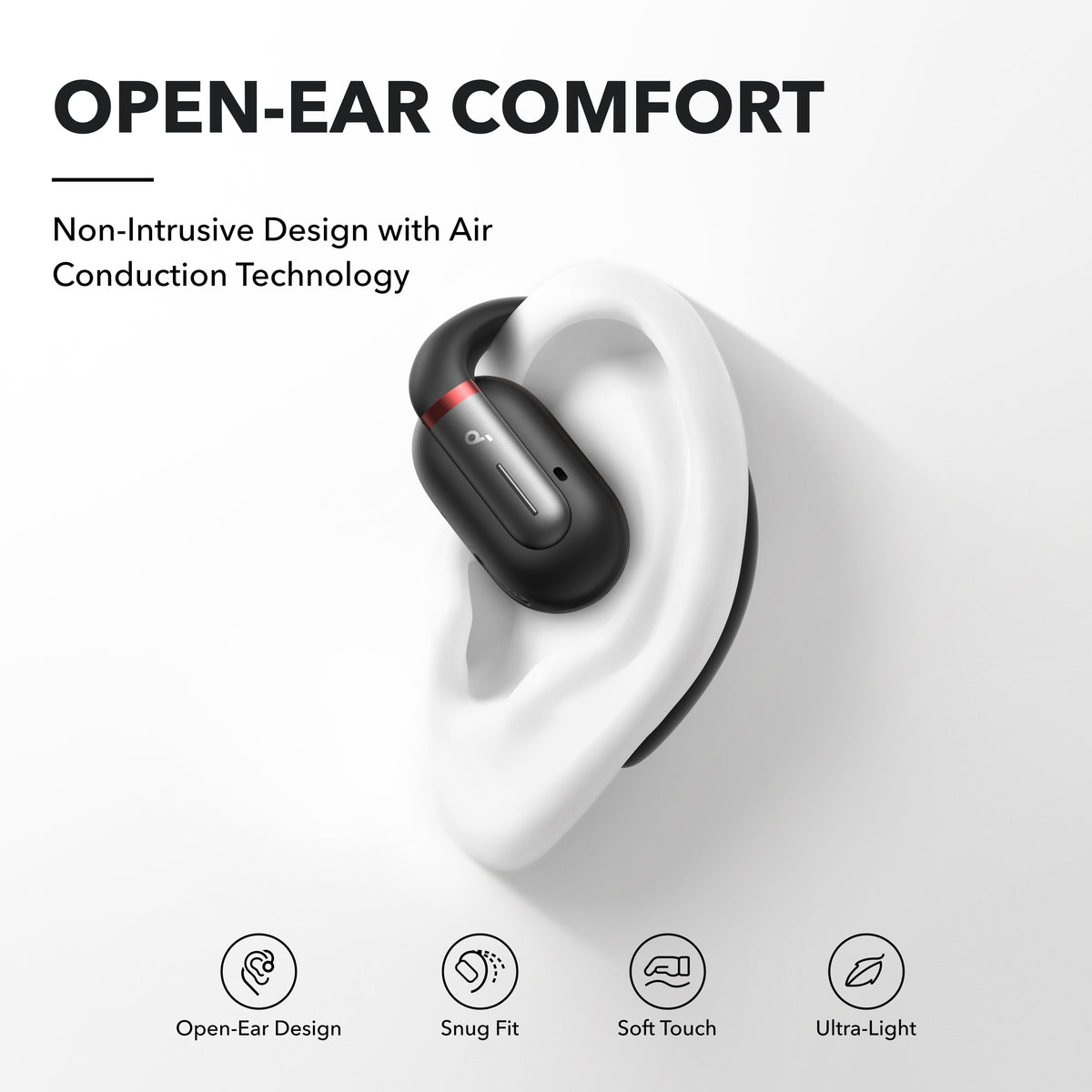 Soundcore V30i Open-Ear Earbuds Headphones Black | 593642XIK